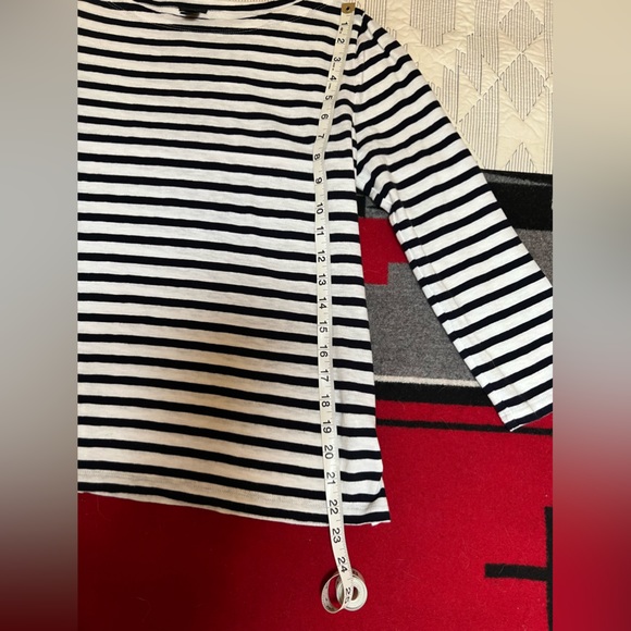 J.Crew Navy/White Striped Tee with bracelet length sleeves - Picture 8 of 11